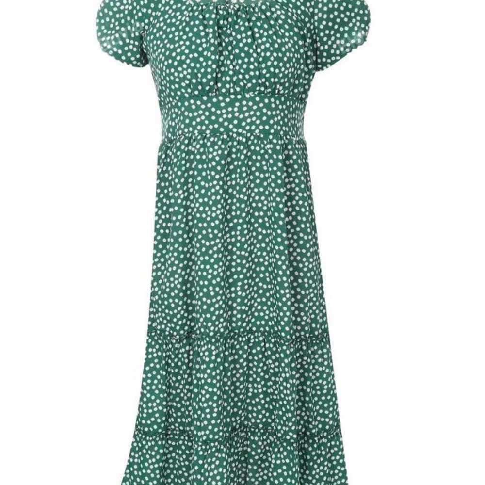Green Polka Dot Kids Dress